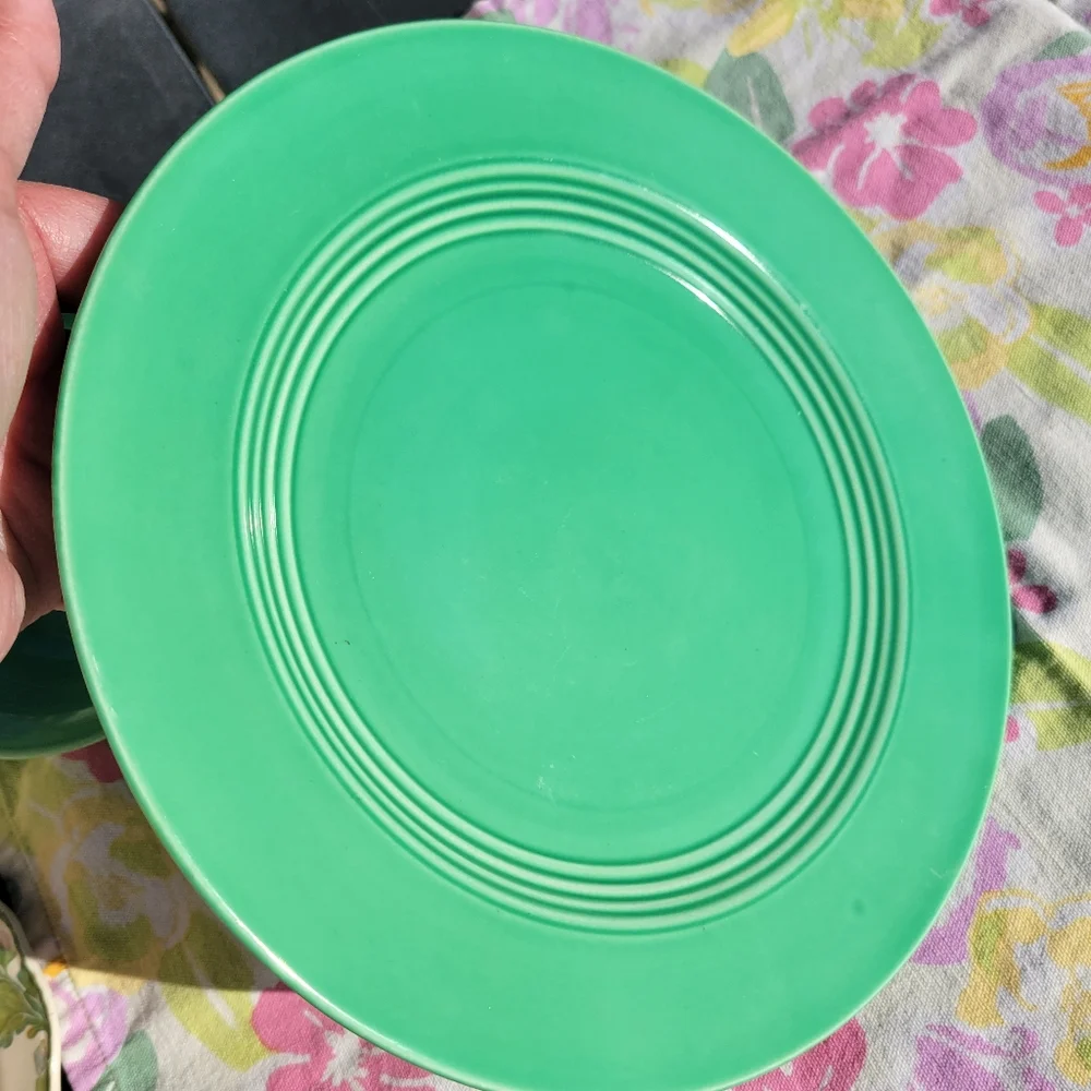 Vintage Homer Laughlin Harlequin ~ Green Plate and Bowl ~ Pretty!